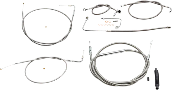 LA Chopper Std SS 12-14in Ape Hanger Controls Kit wo ABS