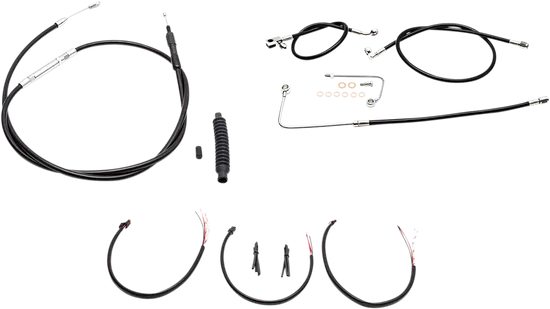 LA Chopper Mini Ape Hanger Black Handlebar Controls Kit