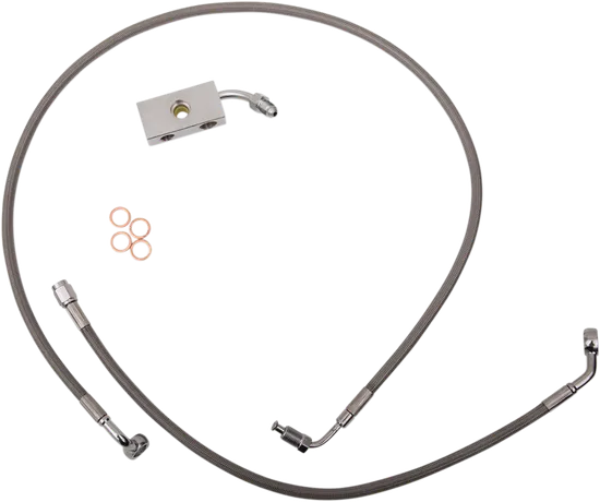 LA Choppers SS Front Brake Line Kit use w 15-17in Ape Hangers w ABS