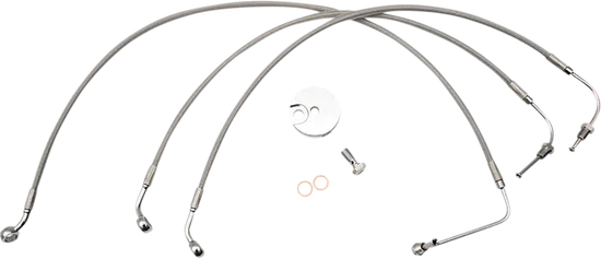 LA Choppers SS Front Brake Line Kit use w 18-20in Ape Hangers w ABS