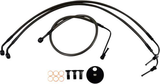 LA Choppers Midnight Brake Line Kit use w 18-20in Ape Hangers w ABS