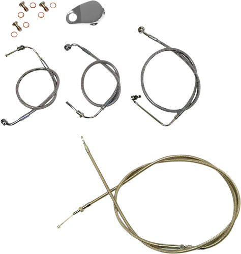 LA Chopper Std SS Quick Detach 15-17in Ape Hanger Controls Kit w ABS