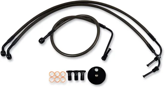 LA Choppers Midnight Brake Line Kit use w 12-14in Ape Hangers wo ABS