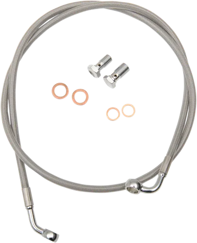 LA Choppers SS Front Brake Line Kit use w 15-17in Ape Hangers wo ABS