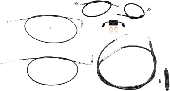 LA Chopper STD Black 15-17in Handlebar Controls Kit w ABS