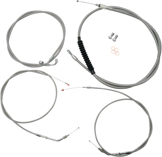 LA Chopper Std SS 12-14in Ape Hanger Controls Kit wo ABS