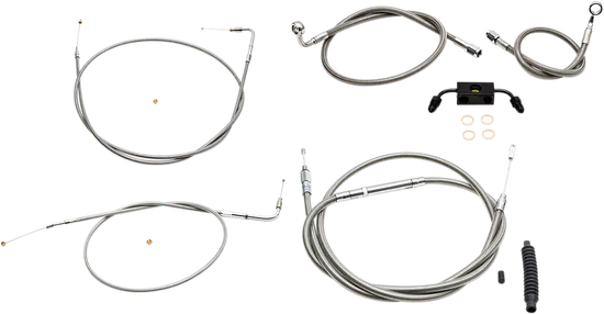 LA Chopper Std SS 12-14in Ape Hanger Controls Kit w ABS