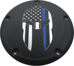 CE Black Billet Sparta Blue Line Derby Cover