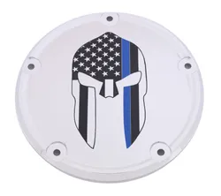 CE Chrome Billet Sparta Blue Line Derby Cover