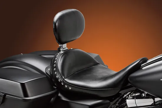 Le Pera Black Studded Monterey Solo Seat w Backrest
