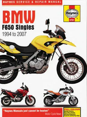Haynes Service Repair Manual For BMW F650 CS GS ABS 2002-2007
