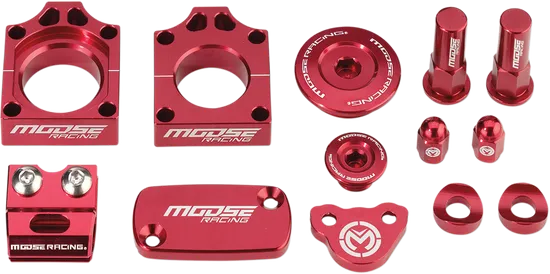 Moose Honda Red Aluminum Bling Pack Blocks Covers