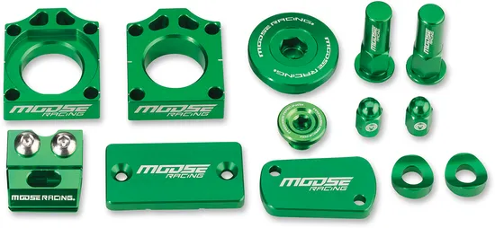 Moose Kawasaki Green Aluminum Bling Pack Blocks Covers