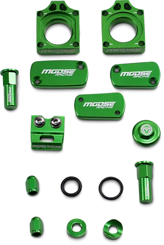 Moose Kawasaki Green Aluminum Bling Pack Blocks Covers
