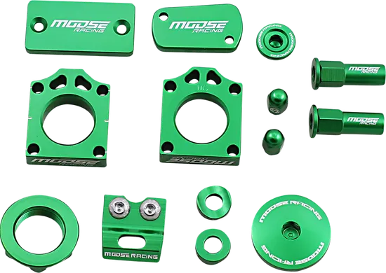 Moose Kawasaki Green Aluminum Bling Pack Blocks Covers