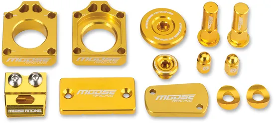 Moose Suzuki Yellow Aluminum Bling Pack Blocks Covers 1