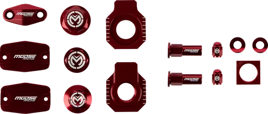 Moose GAS GAS Red Aluminum Bling Pack Blocks Covers