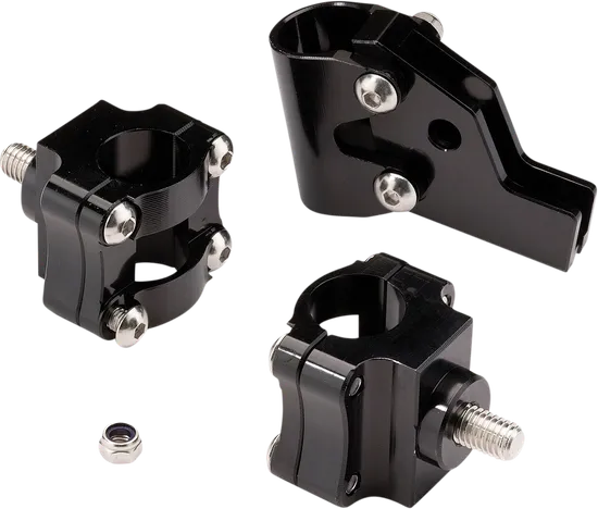 Moose Black Adjustable Handle Bar and 4 Post Clamp Mount Kit System