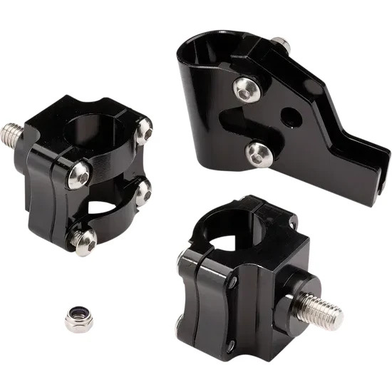 Moose Black Adjustable Handle Bar and 4 Post Clamp Mount Kit System 2