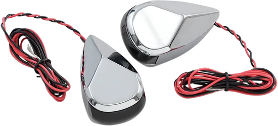 Alloy Art Chrome LED Turn Signal Assembly Red Light Smoke Lens