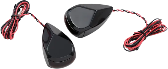 Alloy Art Black LED Turn Signal Assembly Red Light Red Lens