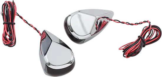 Alloy Art Chrome LED Turn Signal Assembly Red Light Red Lens
