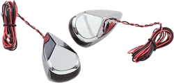Alloy Art Chrome LED Turn Signal Assembly Red Light Red Lens