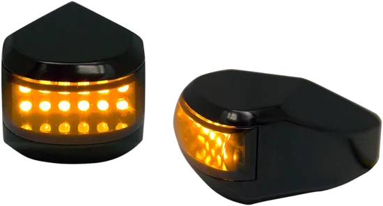 Alloy Art Black Swept LED Turn Signal Assembly w Smoke Lens