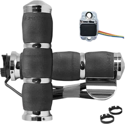 Avon Heated Grips Air Cushion Metric Throttle Boss Chrome