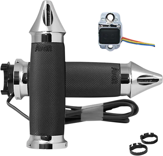 Avon Heated Grips Custom Contour Metric Spike Chrome