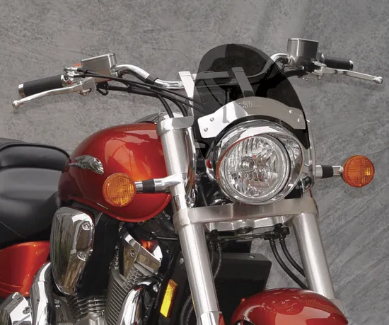 National Cycle Flyscreen Windshield Windscreen Dark Tint Chrome Hardware 9in.