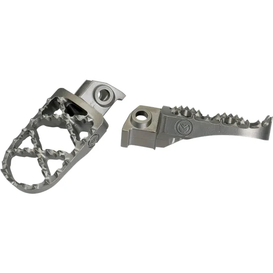 Moose Pro Serrated Foot Pegs Pair Stainless Convex Offset 4