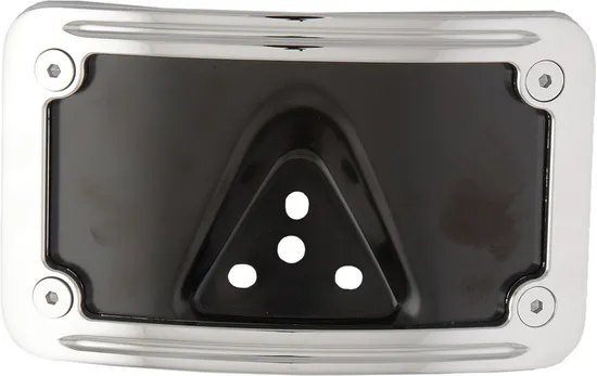 Harddrive Chrome Rear License Plate Frame Curved Horizontal