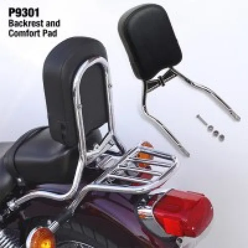 National Cycle Paladin Chrome Back Rest Sissy Bar Comfort Pad