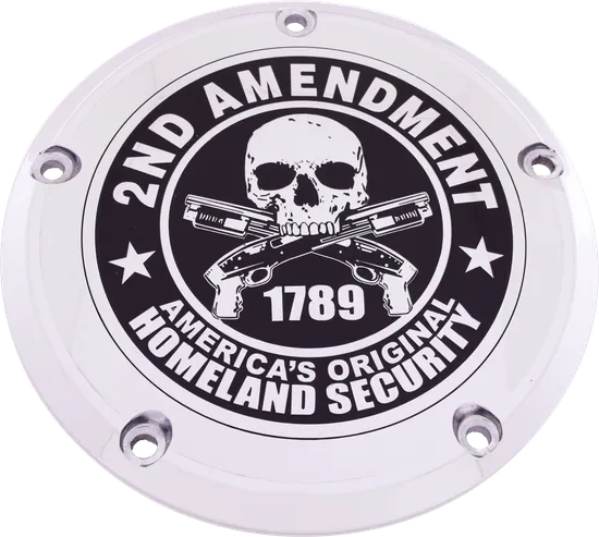 CE Chrome Billet 2nd Amendment Derby Cover