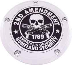 CE Chrome Billet 2nd Amendment Derby Cover