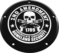 CE Black Billet 2nd Amendment Derby Cover