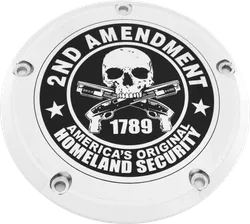 CE Chrome Billet 2nd Amendment Derby Cover