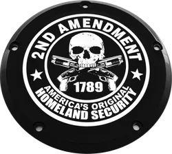 CE Black Billet 2nd Amendment Derby Cover