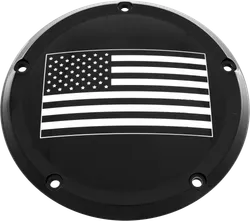 CE Black Billet American Flag Derby Cover