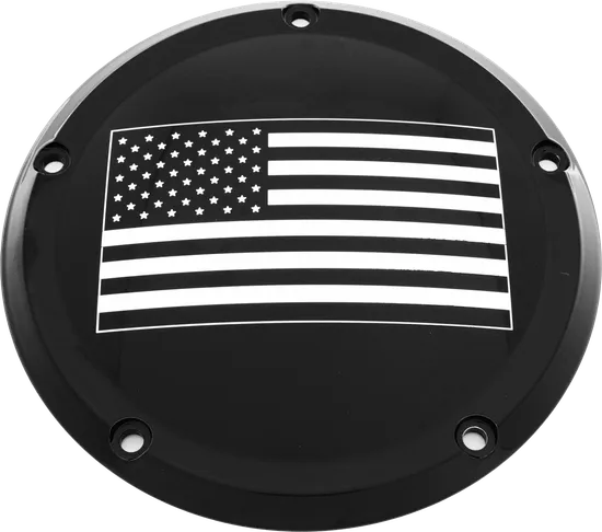 CE Black Billet American Flag Derby Cover