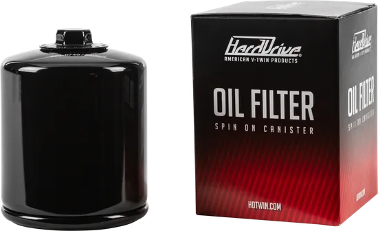 Harddrive Black HD Oil Filter w Hex 1
