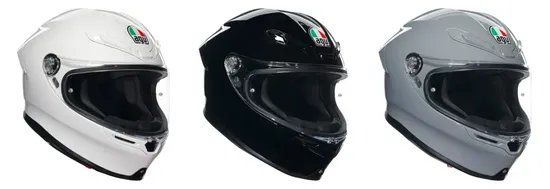 AGV Adult K6 S Carbon Fiber Solid Helmet Full Face  XS L XL 2XL  White Black Gray