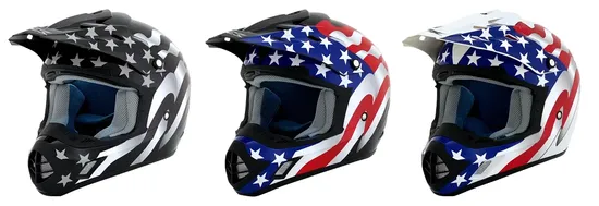 AFX Adult FX-17 Flag Helmet MX | 3XL 4XL | Black White Blue Red