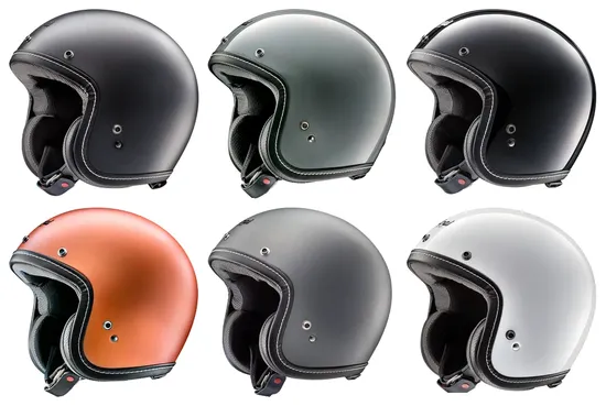 Arai Adult Classic-V Helmet Open Face | XS S M XL 2XL | Black Satin Gray Black Copper Dark Gray White 1