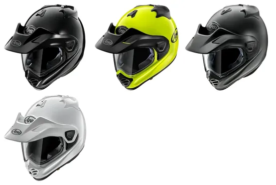 Arai Adult XD-5 Solid Helmet Dual Sport | XS S M L XL | Black Fluorescent Yellow Black Satin White