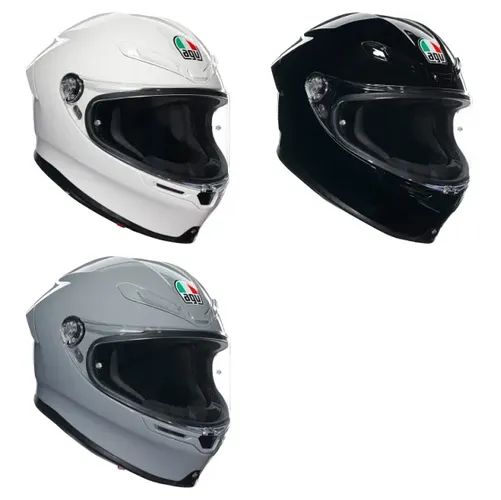 AGV Adult K6 S Carbon Fiber Solid Helmet Full Face | XS L XL 2XL | White Black Gray