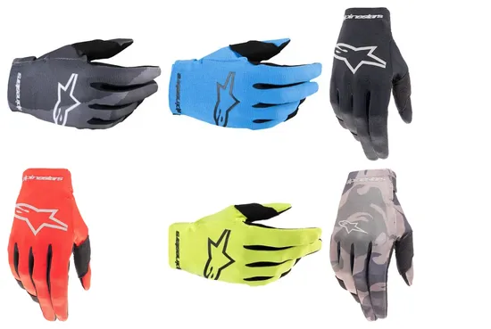 Alpinestars Youth Radar Gloves Women Youth 3XS 2XS XS S M L Black Gray Blue Red Yellow Purple Fluorescent Yellow White Camo 1