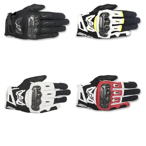 Alpinestars SMX-2 Air Carbon V2 Leather Gloves Adult S M L XL 2XL 3XL Black White Fluorescent Yellow Red 1