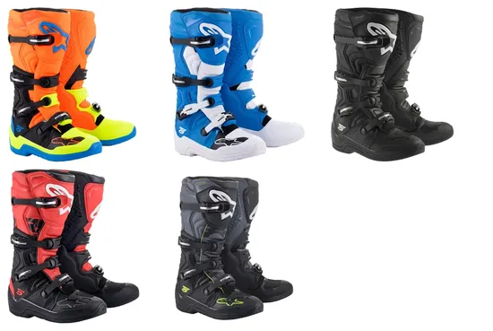 Alpinestars Tech 5 Boots Adult 5 6 7 8 9 10 11 12 13 14 15 16 Black Blue Fluorescent Yellow Fluorescent Orange White Red Gray 1